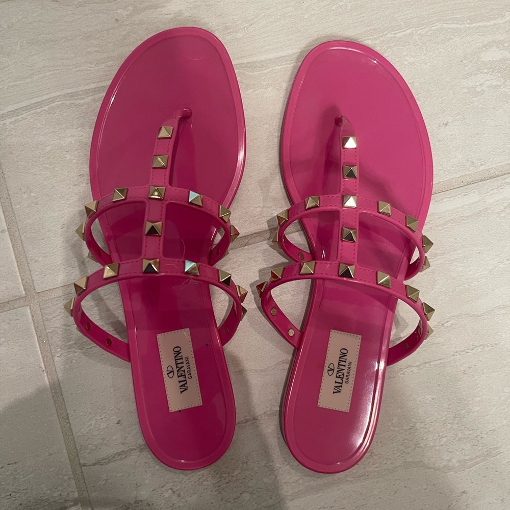 Valentino Rockstud Jelly Sandal